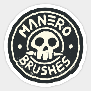 Manero Brushes Neon Logo - Cream Sticker